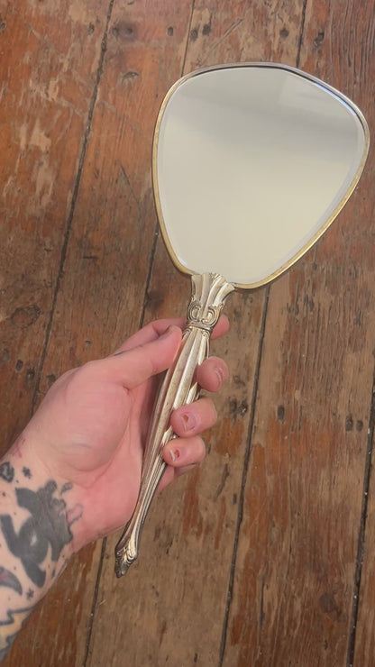 Vintage gold Hand Mirror